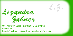 lizandra zahner business card